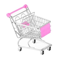 Bothyi - Mini Carrito De Compras De Supermercado, Carrito De Mano De Metal, Juguete Decorativo, Organizador De Escritorio, Color Rosa Y Rojo