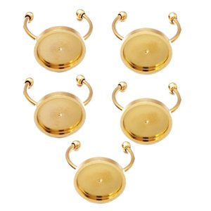 Magideal - Base De Anillos De 5 Uds, Accesorios Para Hacer Joyas, Bandeja De Cabujón, Bandejas De Anillo De Configuración De Base Artesanías Oro 8Mm