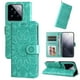 thumbnail image 1 of Funda tipo cartera FOXDOCK para Xiaomi 14 Pro , diseño girasol en relieve, cuero PU, cierre magnético, soporte y tarjetero, 1 of 5