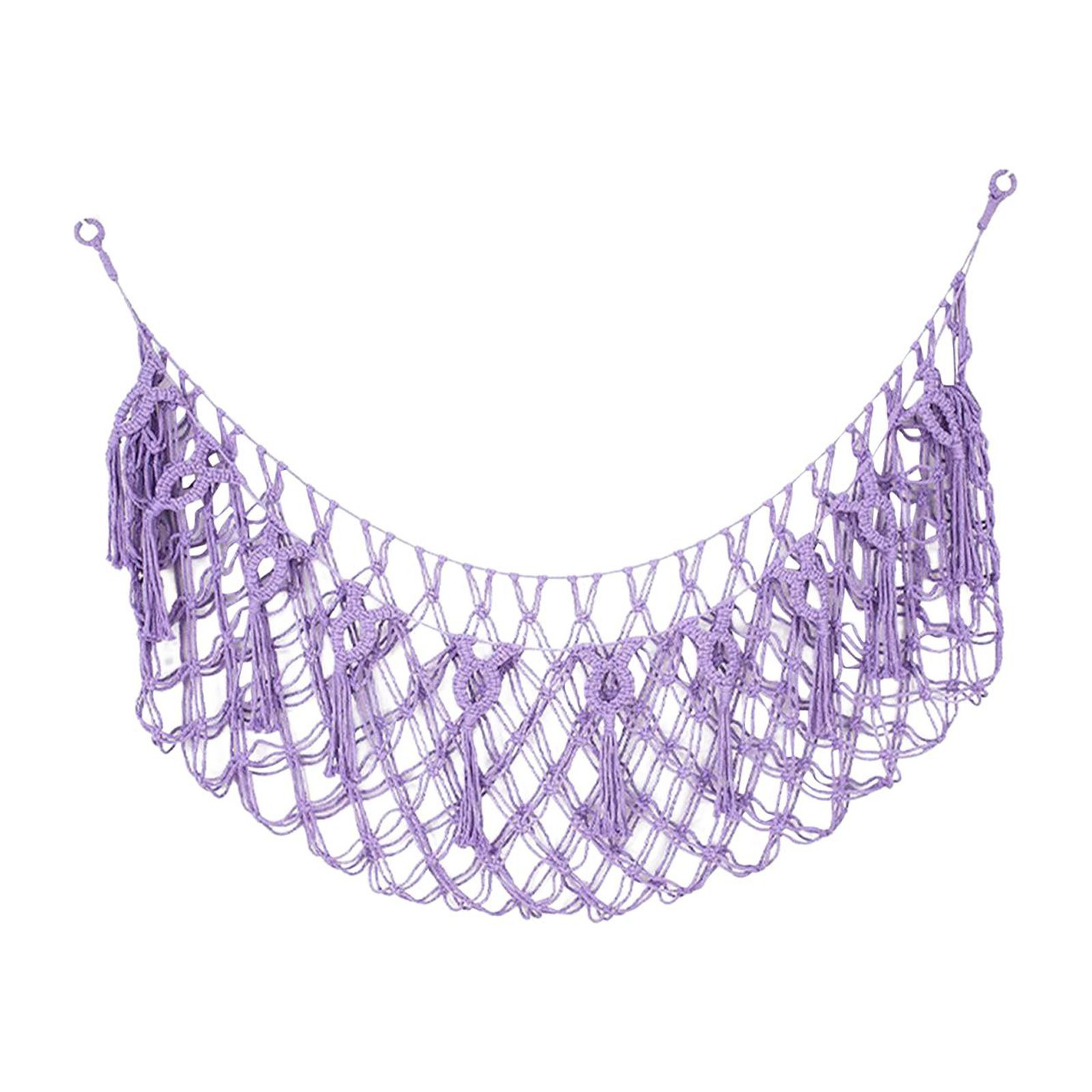 Bothyi - Hamaca De Red De Juguete Suave Cuerda Tejida Decoración Del Hogar Red Colgante Hecha A Mano Para Sala De Juegos Púrpura