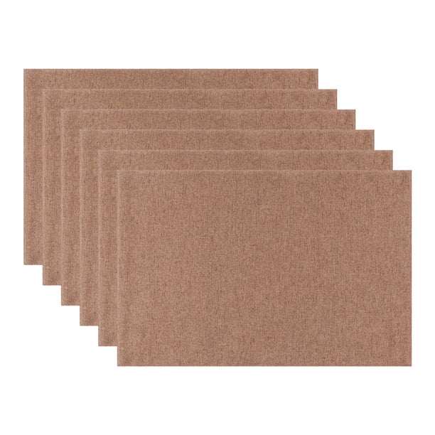 REGALWOVEN Juego de 6 Manteles Individuales de Poliéster para Decoración de Mesa de Comedor de Cocina Resistentes al Calor Manteles Individuales de Mesa Mat Café 18*12in