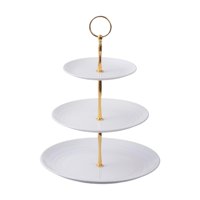 Bothyi - Soporte Para Postres, Bandeja Para Aperitivos Y Galletas De 3 Niveles Para Fiestas De Cumpleaños, Celebración, Pilar Áureo