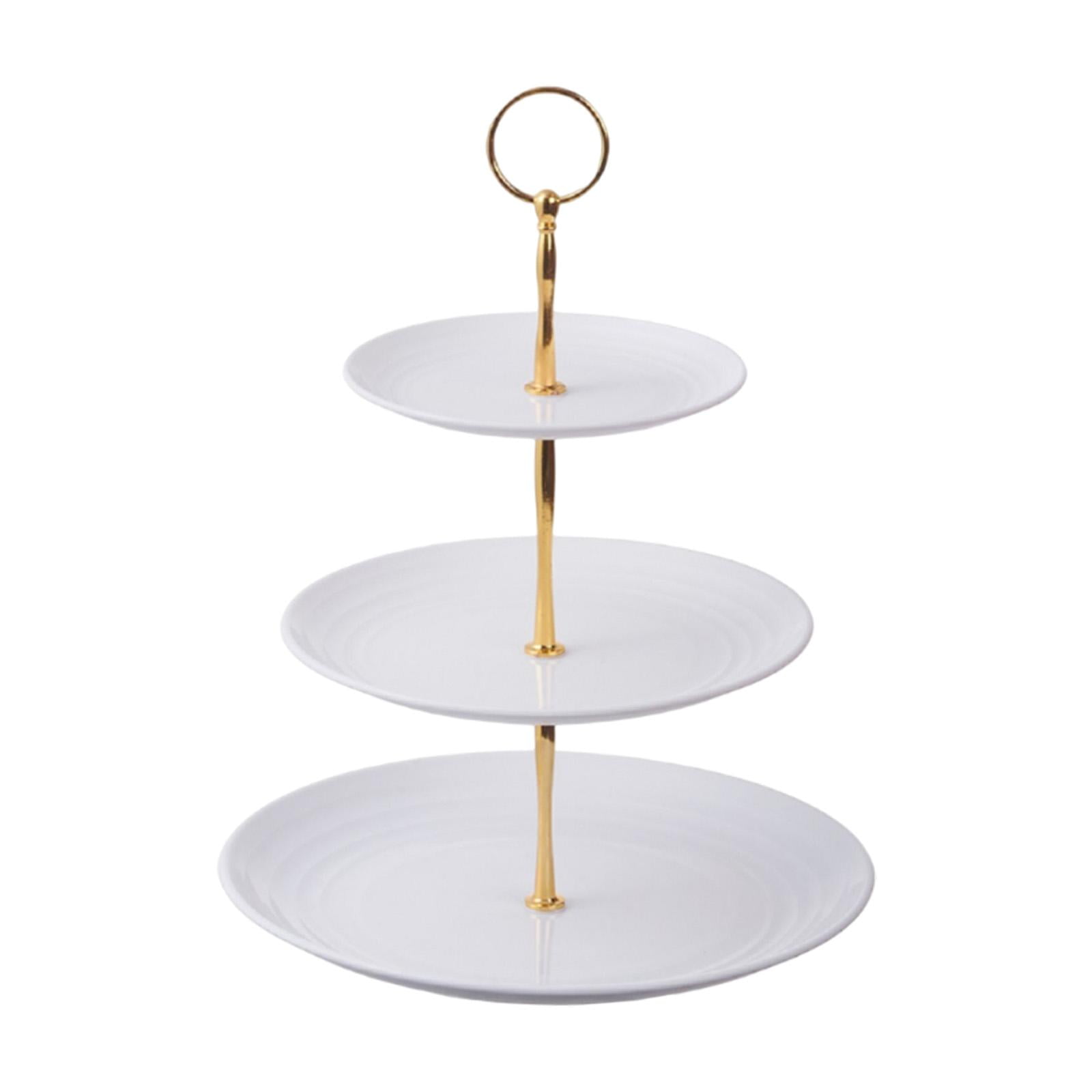 Bothyi - Soporte Para Postres, Bandeja Para Aperitivos Y Galletas De 3 Niveles Para Fiestas De Cumpleaños, Celebración, Pilar Áureo
