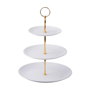 Bothyi - Soporte Para Postres, Bandeja Para Aperitivos Y Galletas De 3 Niveles Para Fiestas De Cumpleaños, Celebración, Pilar Áureo