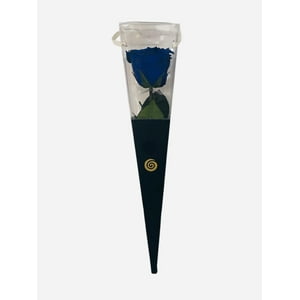 Allpa-Roseamor - Cono Con Rosa Preservada Natural 30Cm Con Fragancia Azul