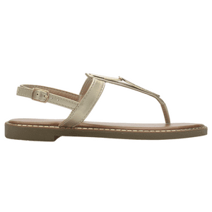 Sandalia De Mujer De Color Dorado Casual Chalada Buckel-4