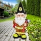 thumbnail image 4 of Estatua de gnomo de jardín caprichoso - Mini figura de resina de 10 cm para decoración de exterior e interior, adorable gnomo de jardín para césped, patio, balcón, jardín de hadas y decoración del hog, 4 of 6