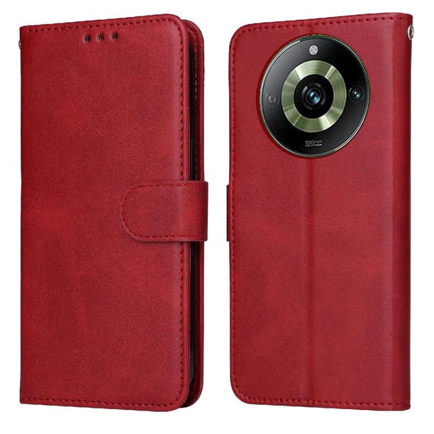 Funda Billetera para Realme 11 Pro Plus con Porta Tarjetas y Soporte Ajustable Rojo