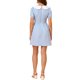 thumbnail image 3 of INSPIRE CHIC Vestido de Mujer con Cuello Peter Pan en Contraste, Mangas Abullonadas, Ajustado y Acampanado por Encima de la Rodilla, Talla M, Azul, 3 of 6