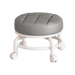 Magideal - Taburete Giratorio De 360 Degree, Asiento De Trabajo Portátil, Silla Baja Con Ruedas Silenciosas Para Cocina Casera , Gris
