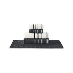 Teka - Juego De Toallas 5 Piezas Lumiere Black And White - 520 G/M² - 100% Alg