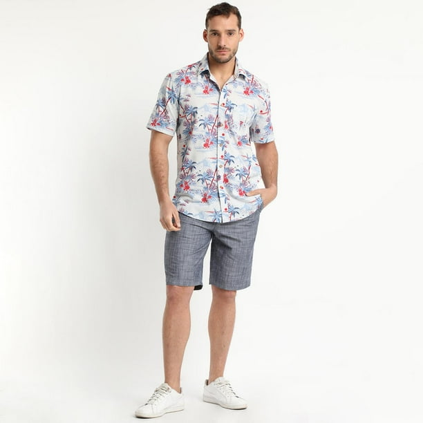 Guayabera Estampada Blanco Invierno blanco M