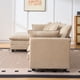 thumbnail image 3 of coffee color 3-seat combo sofa with storage ottoman for living room apartment bedroom and compact room, Upholstered sectional Couch, L Shaped Bench with a footrestco, 3 of 3