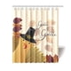 thumbnail image 1 of Cortina de ducha de pavo otoñal con ganchos, tamaño 60 x 72 pulgadas, 1 of 3
