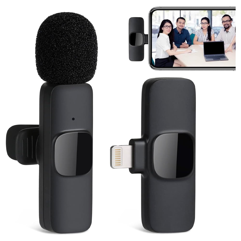 Irm - Microfono Inalambrico Para Iphone / Ipads Microfono Lavalier Celular Color Negro