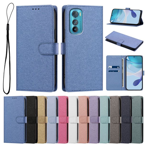 Cartera para Motorola Edge 30 con Bolsillo de Tarjetas, Azul