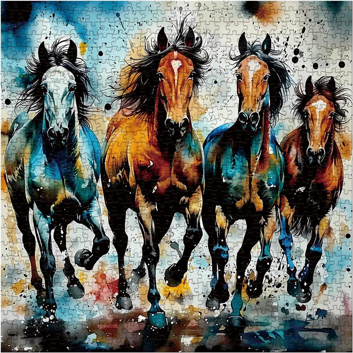 Puzzle Larkipuzz Caballos Arte 1000 Piezas 60x60cm