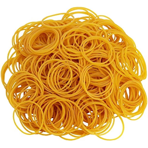 Get Organized with 600pcs of Strong Adjustable Yellow Elastic Rubber Rings for Student and Office Supplies Stationery