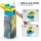thumbnail image 4 of Magia de Sirena Botella de Agua con Tapa Pop Top de Un Toque, Acero Inoxidable, a Prueba de Fugas, para Deportes, Botella Infantil azul 12 oz, 4 of 6