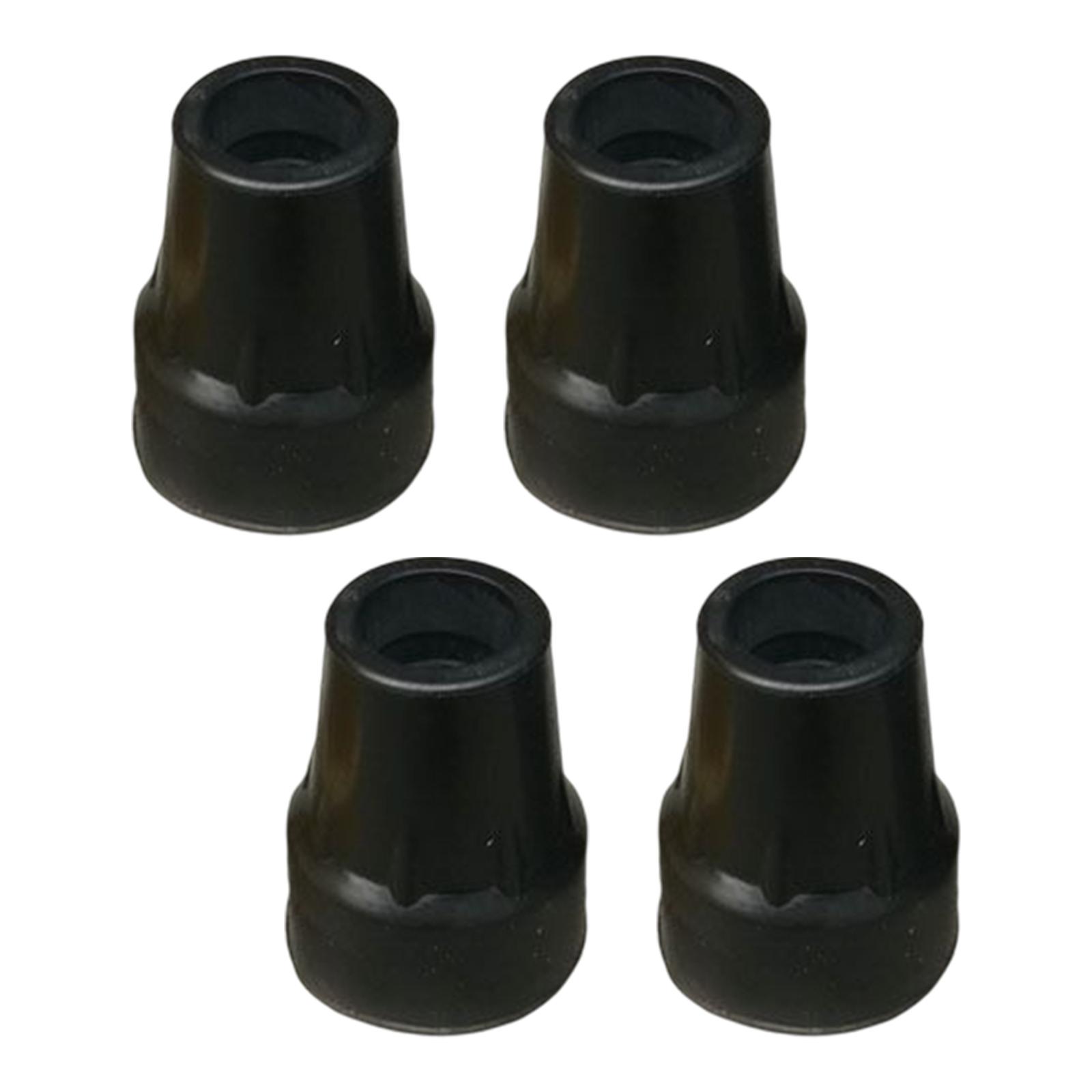 Ioensy - Juego De 4 Puntas De Bastón De 22 Mm, Almohadillas Para Muletas, Base Antideslizante Profesional De Repuesto, Color Negro