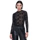 thumbnail image 1 of Polera Mujer Malla Manga Larga Flok Negro Corona, 1 of 5