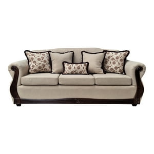 América Decora - Sofá Con Resorte Estructural Grand Santi Chenille 4 Personas Beige