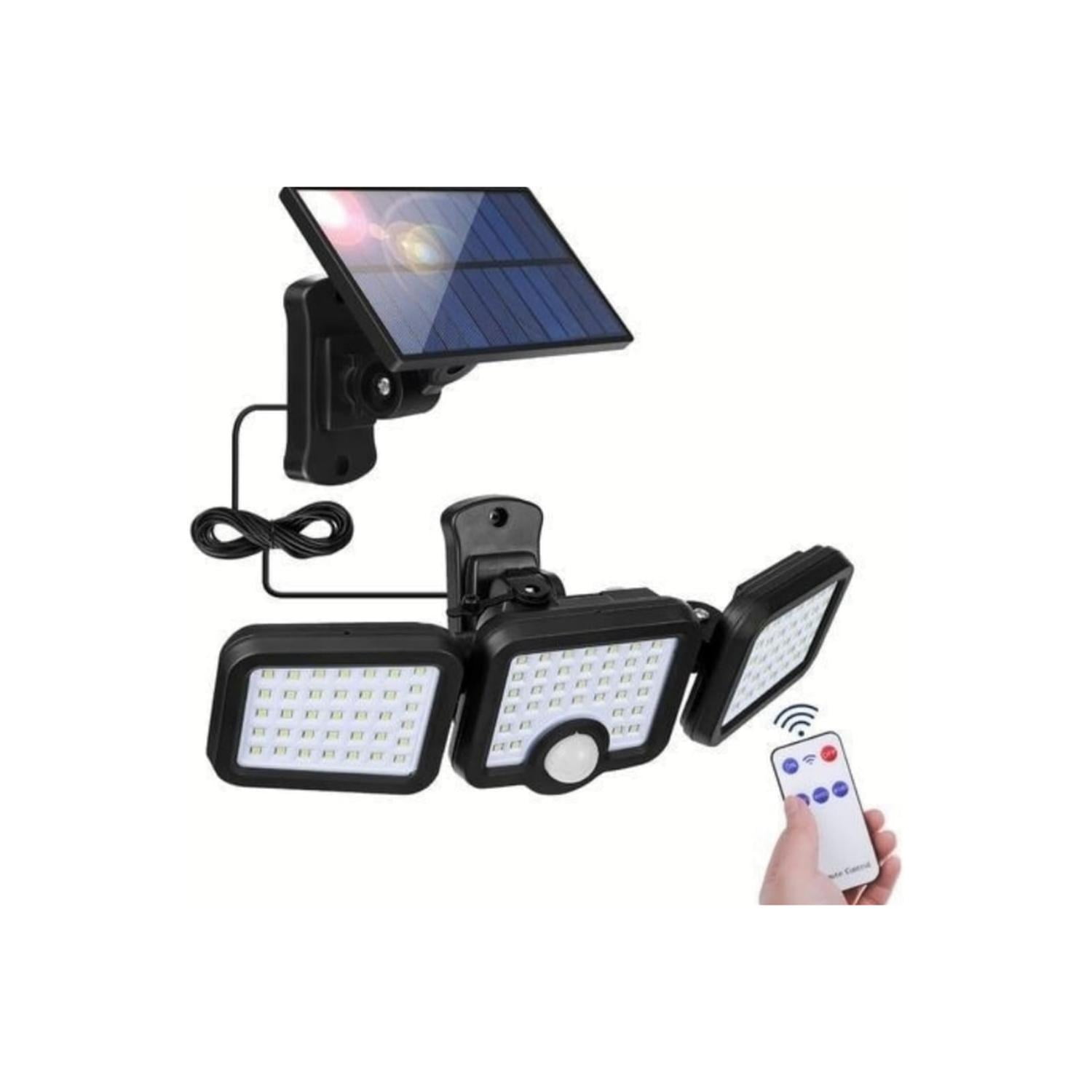 Clickdescuento - Foco Solar 3 En 1 Cable De 5mts Y Control Remoto Negro
