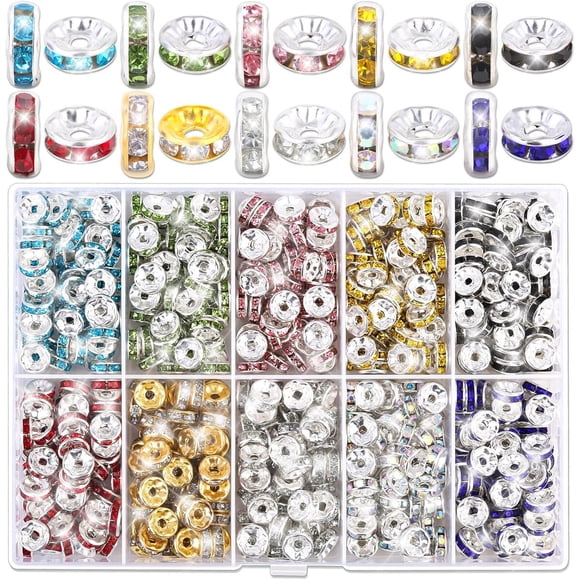 Separadores Rondelle Shynek RSB10 de 8 mm, 600 unidades para bisutería