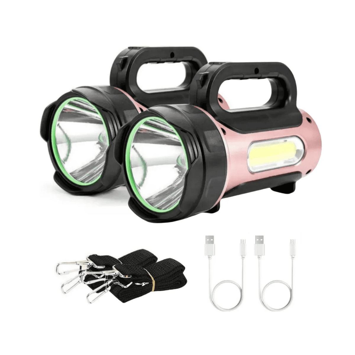 Genérico - 2pcs Multifuncional Linterna Led Largo Alcance Recargable