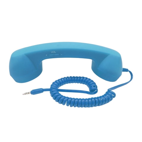 Magideal - Auricular De Teléfono Celular Vintage /3.5Mm /Comfort/ Classic/ Mini Receptor De Teléfono Celular Micrófono Altavoz Teléfono Celular Teléfono Intelige Azul Claro
