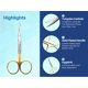 thumbnail image 4 of Tijeras Artman Instruments de 11 cm con mango curvo dorado, 4 of 9