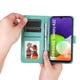 thumbnail image 3 of Funda tipo cartera FOXDOCK para Samsung Galaxy M32 4G , diseño girasol en relieve, cuero PU, cierre magnético, soporte y tarjetero, 3 of 5