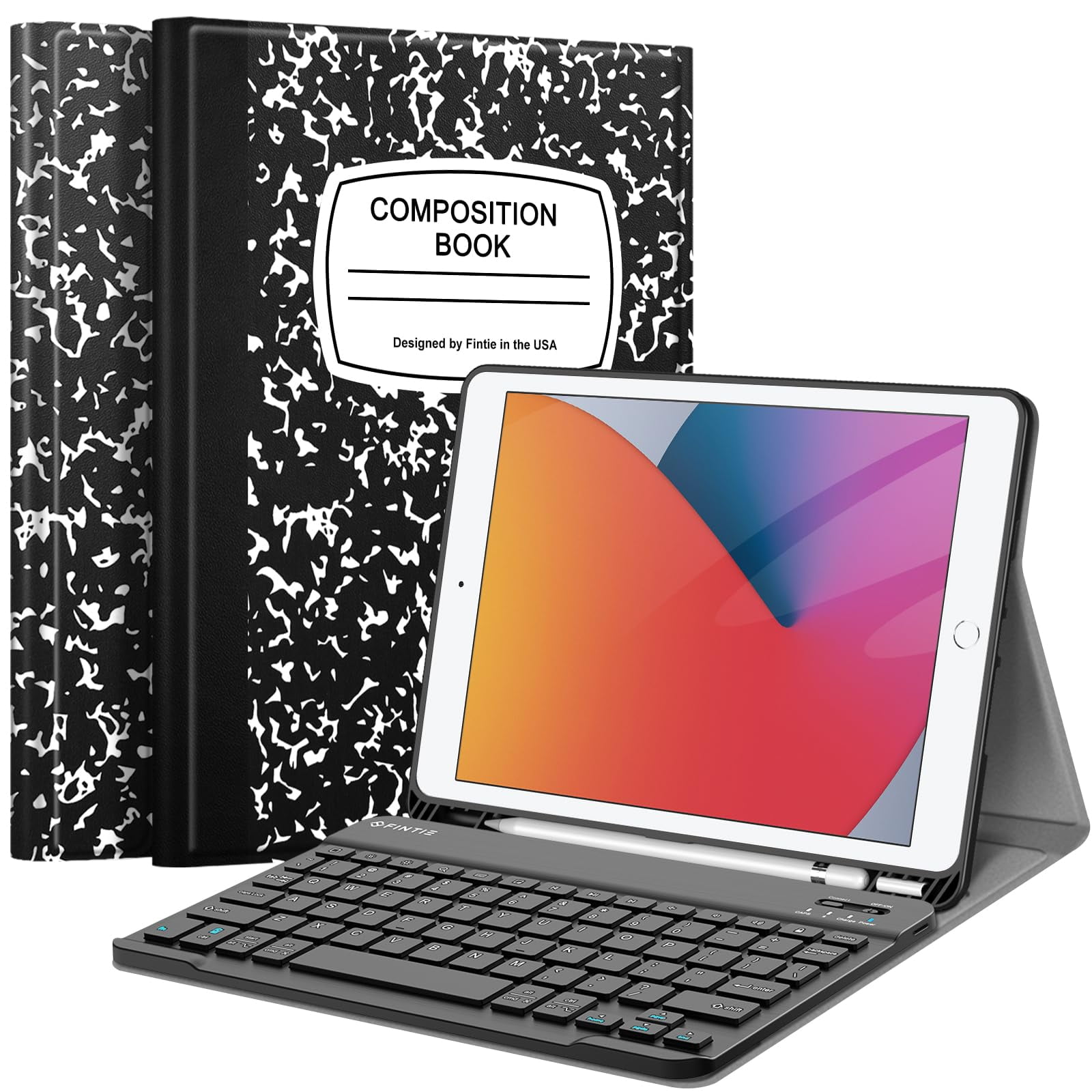 Funda Con Teclado Fintie Para Ipad De 9ª, 8ª Y 7ª Generación De 10,2 Pulgadas Con Lápiz