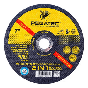 Pegatec - 25 Discos De Corte Metal Inoxidable 7 Pulgadas