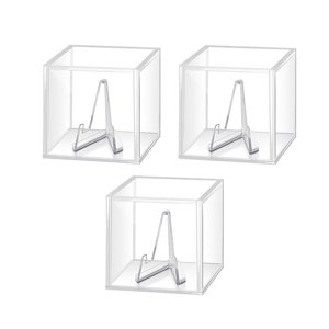 Magideal - 3 Cajas De Exhibición Para Púas De Guitarra Con Soporte De Acrílico Transparente, Expositor Coleccionable, Caja Para Púas De Guitarra Para Amantes De