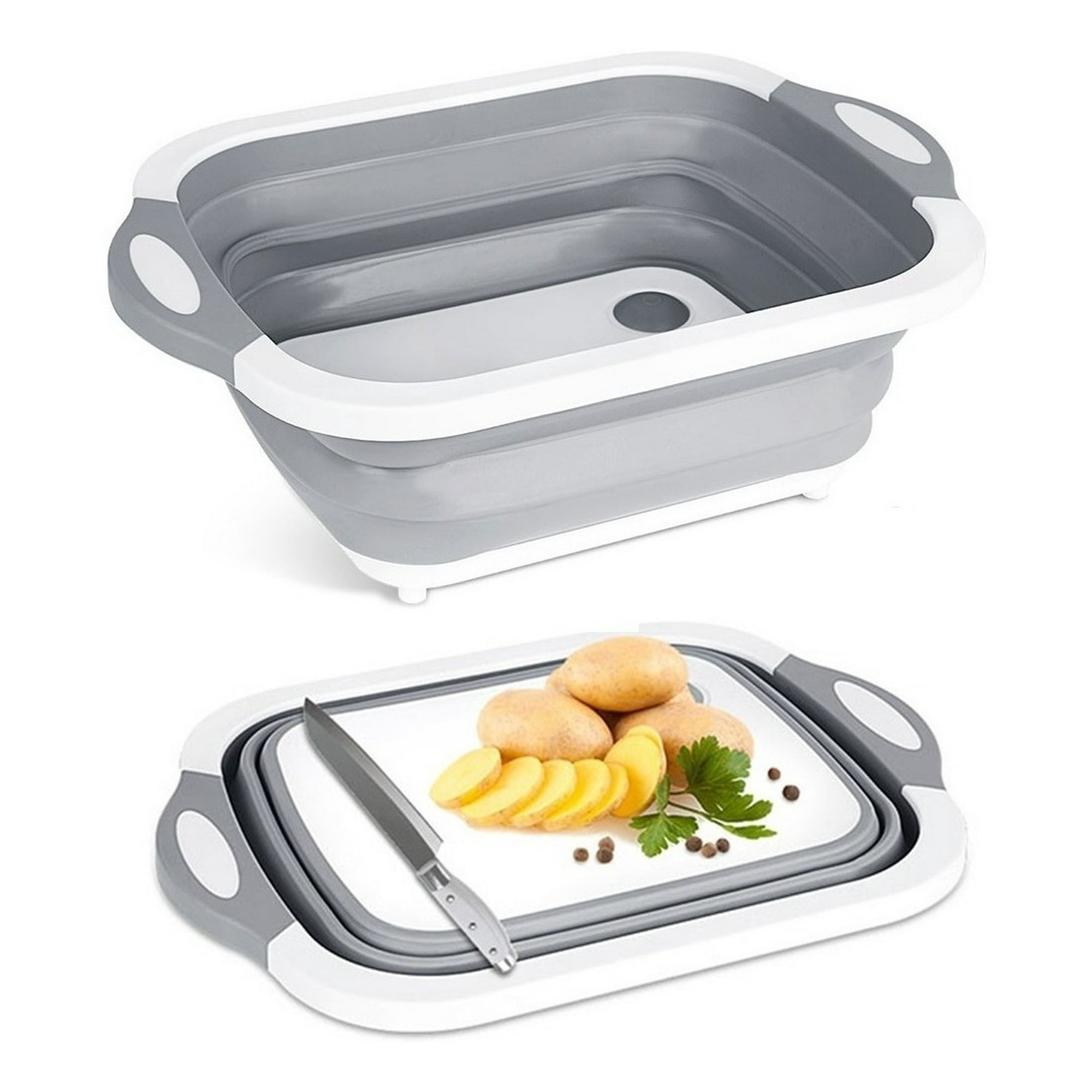 Genérico - Tabla De Silicona 2 En 1 De Cortar Plegable Drenaje Cocina