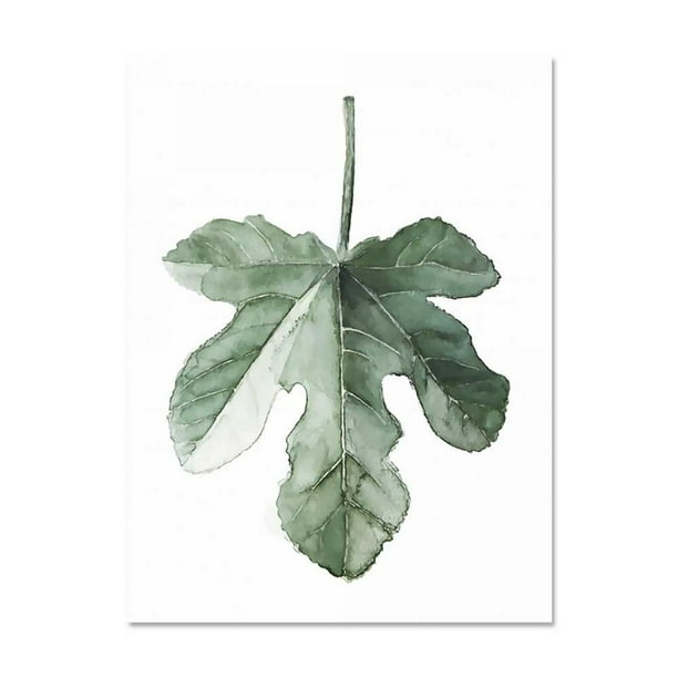 ART ZONE - Póster con impresión artística en lienzo de hojas de plantas tropicales, cuadros de pared de plantas verdes nórdicas, pintura grande para habitación infantil, sin marco