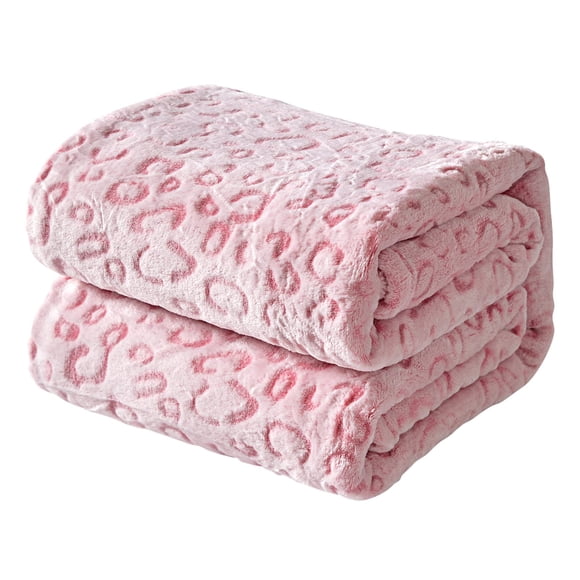 Manta decorativa FY FIBER HOUSE de franela y forro polar con estampado de leopardo
