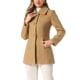 thumbnail image 4 of INSPIRE CHIC Abrigo de Invierno para Mujer con Cuello Abatible y Botonadura Simple con Bolsillos M Caqui, 4 of 6