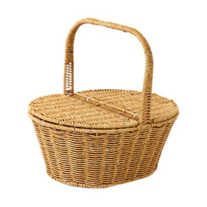 Magideal - Cesta De Picnic, Cesta De Almacenamiento, Estuche De Almacenamiento, Cesta De Ropa, Organizador De Decoración, Cesta Para Plantas, Bolso Multifunción, Ovalado