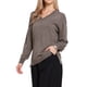 thumbnail image 4 of INSPIRE CHIC Suéter de Cuello en V para Mujer, Jersey Ligero de Manga Larga Casual, Tops de Punto Suave S Marrón, 4 of 6