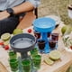thumbnail image 5 of Dispensador de chupitos de seis maneras, ideal para fiestas, dispensador de 6 chupitos, dispensador de chupitos de bar, dispensador de cócteles (gris y azul), 5 of 7