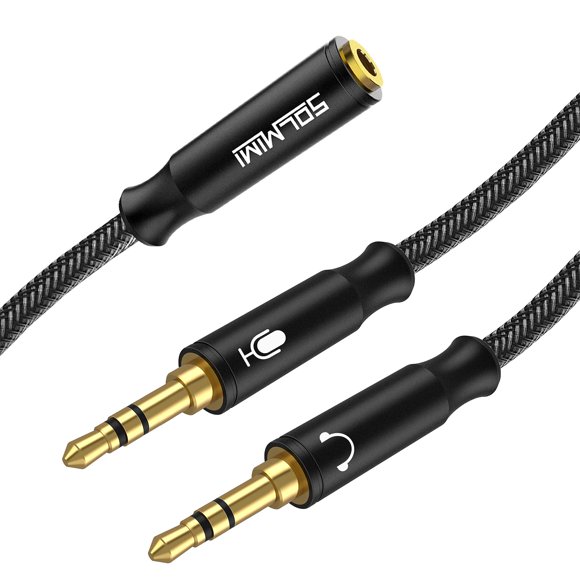 Cable divisor de auriculares SOLMIMI de 3,5 mm hembra a doble TRS de 3,5 mm
