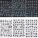 thumbnail image 1 of 6 Sheets/Pack Holographic Butterfly Nail Stickers Silvery Chrome Effect Laser Stars Sliders For Nails Adhesive Decal Flowers Manicure, 1 of 2