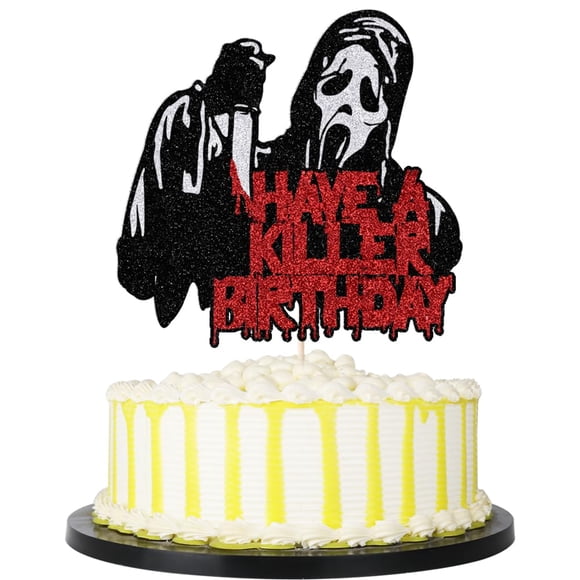 Cake Topper Palasasa Decoración con Brillo para Cumpleaños de Terror