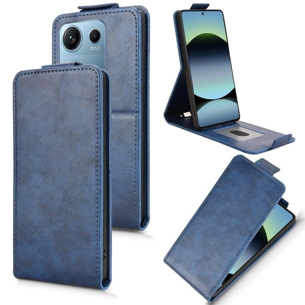 Funda tipo folio para Xiaomi Redmi Note 14S con soporte magnético y protección para la cámara Azul