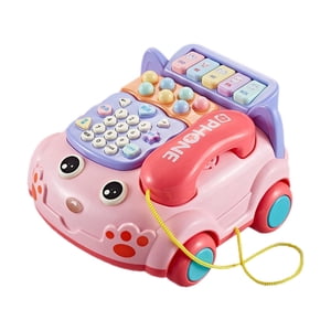Magideal - Juguetes De Teléfono Juguete De Teléfono Con Luz Educación Temprana Desarrollo Musical Juegos De Simulación De Llamadas Telefónicas Para Niños Rosa