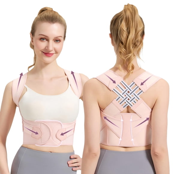 Corrector De Postura Faja De Espalda Ajustable Rosa Talla M
