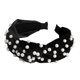 thumbnail image 5 of Faux Pearls Knotted Hair Hoop Mujeres Pretty Velvet Hairband Diadema Negro, 5 of 5