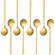 thumbnail image 1 of Xiao Hua Juego de 8 Pzas, Cuchara de Acero Inoxidable, Cuchara Redonda para Mezclar, mini Cucharita, Adecuada para Azúcar, Postres, Pasteles y Helado, Color Dorado, 5.12 X 1.18in, 1 of 4